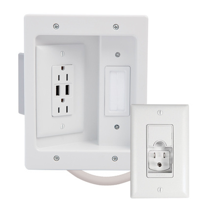 In-wall power and cable management