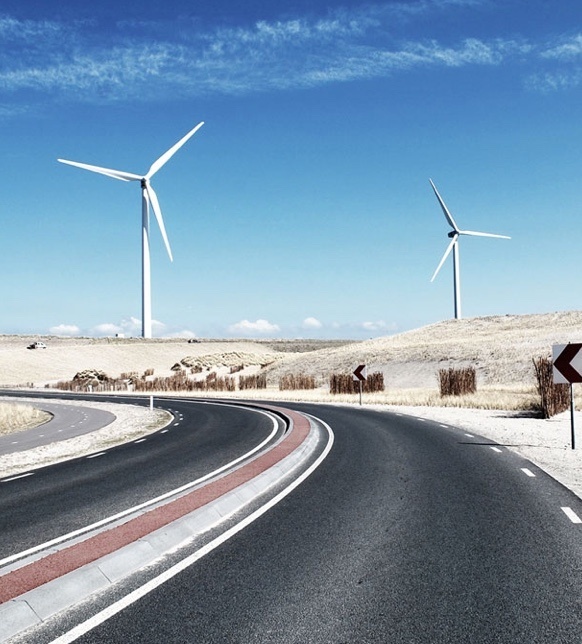 Windmills in the middle of the desert