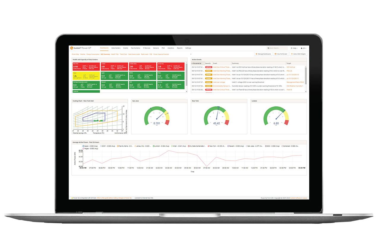 Image of laptop showing asset management data on-screen