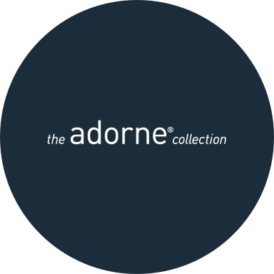 adorne logo with navy blue background