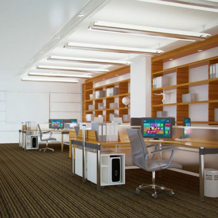 Pinnacle Ceiling Lighting in empty library