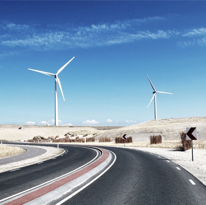 Windmills in the middle of the desert