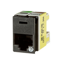 Clarity Cat6a Panel Jack,T568A/B, 8 pos, Black 180 degree
