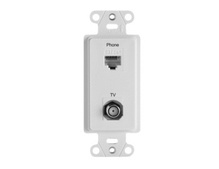 Pre-Configured 2-Port Strap, Phone-TV, Light Almond