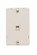 Modular Wall Mount Telephone Jack for Hanging Phones, Light Almond
