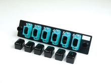 Q-Series, OFP Adapter Panel 6-MPO 50 micron aqua feed-through adapters, type A