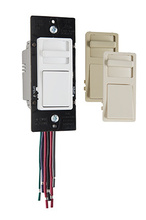 Wide Slide Series 0-10V Fluorescent/LED Single Pole/3-Way Slide Dimmer, Preset, Tri-Color