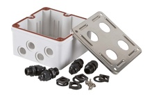 Four port Industrial IP67 Surface Boxes with Stainless Steel Covers