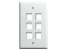 1-Gang, 6-Port Wall Plate, White