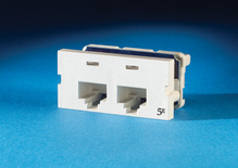 Series II, two-port Clarity 5E,T568A/B, 180 degree, fog white
