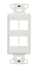 4-Port Decorator Outlet Strap, White