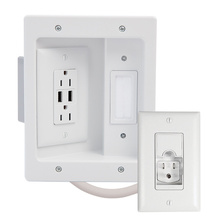 In Wall TV Power Kit with USB White