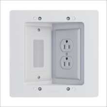 In-Wall Power & Cable Management TV Connection Kit - New Construction/Retrofit (with outlet)