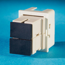 TracJack Module, 2-SC Simplex Multimode, Beige Adapter, Fog White Housing