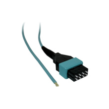 3 Meter (3m), acclAIM To Laser Cleaved Blunt End, 50/125 OM4 Multimode 8 Fiber, OFNP, Splice-On Pigtail, Aqua