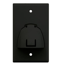 Single Gang Hinged Bullnose Wall Plate, Black
