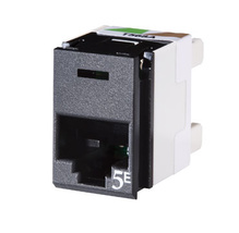 Clarity 5E panel jack, rear load, T568A/B, 180 deg, black