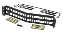 HDJ series 48 port 2 RU unloaded angled panel