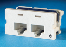 Series II, two-port Clarity 6,T568A/B, 180 degree, Fog White