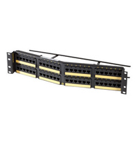Clarity Cat6a 48 port angled panel - 110/6port - T568A/B - 3.5 x 19 - HD