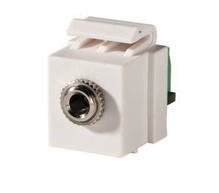 Keystone, 3.5mm Stereo Jack, Screw Terminal, Fog White