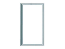 42-in Legrand Custom Door, Brushed Aluminum Frame, Clear Insert