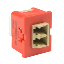 TracJack Module, LC Duplex,  Multimode, Beige Adapter, Red Housing