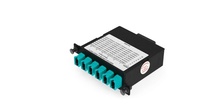 Infinium M4 Cassette with 3 MPO MTO 1 MPO MTIER 4 - Universal Non-Flipped Polarity - OM4 - APC - Aqua