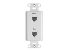 Pre-Configured 2-Port Strap, Phone-Data, White