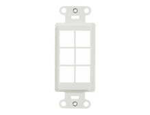 6-Port Decorator Outlet Strap, White