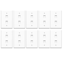 1-Gang, 2-Port Wall Plate, White, 10-Pack