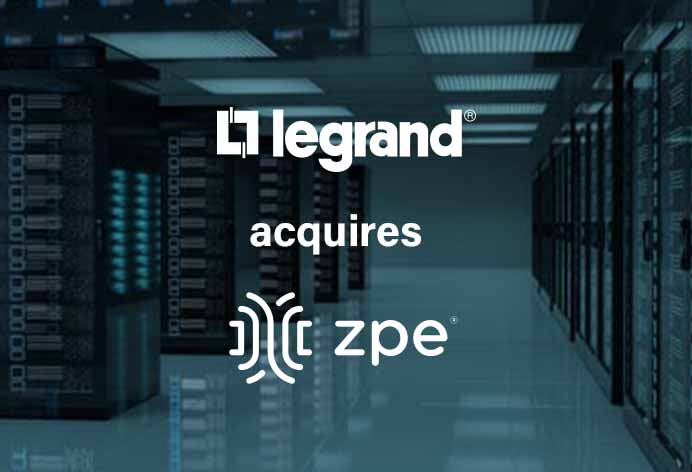 Legrand acquires zpe, view of a data center room in the background