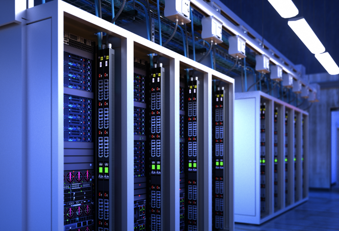 Image showing networking cabinets inside a data center