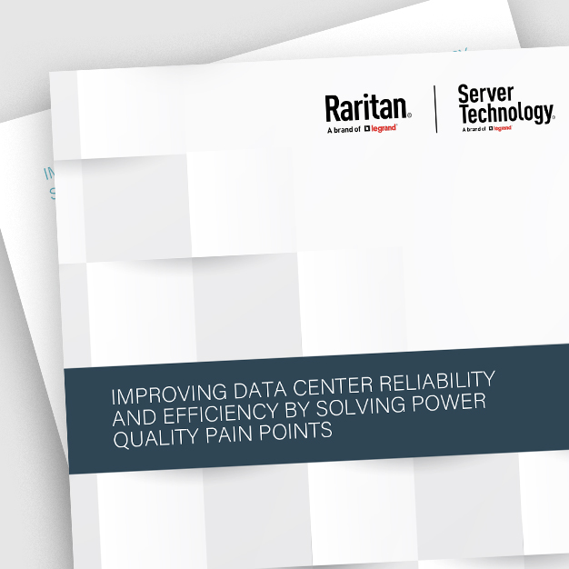 ServerTech and Raritan rack PDUs over a black background