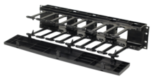 Horizontal Cable Manager, Single Sided, 2 rack unit, Black
