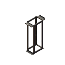 MM20 4-Post Rack, 30", 7 ft, 45 RU, fixed square hole rails, Black