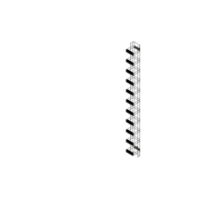 MM20 Vertical Manager with Latches, 6" W x 6.12 in Deep for 7 ft MM20 racks, Black