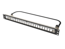 Clarity HDJ 24-Port, 1RU Shielded High Density Jack, Unloaded Flat Panel - Black