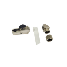 CAT6A Shielded 90 Degree Clarity High-Density Field Terminated 8 Position Modular Plug, 5 Pack