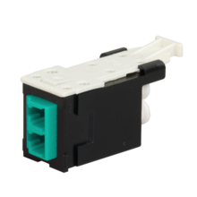 Infinium HDJ Fiber Module, LC Duplex, Aqua Adapter, Black Housing