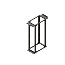 Mighty Mo 20 Adjustable 4-Post Rack, 36"D adjustable, 7'H, 45 RU, Tapped Rails, Black
